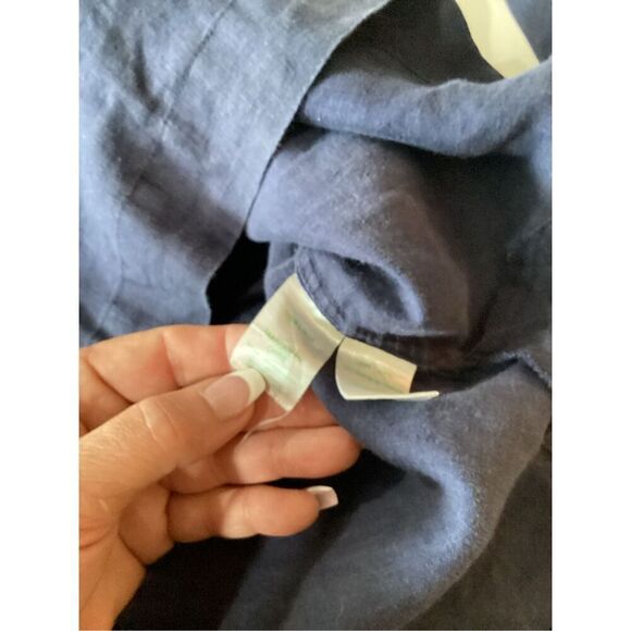 Lilly Pulitzer Amelia Island Top Sz XL 100% Linen Embroidered Blue Pink - Picture 8 of 11